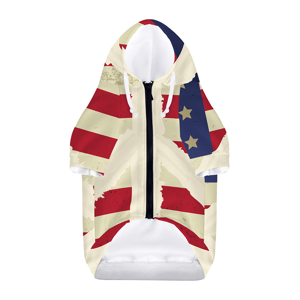 American Peace Flag Print Dog Zip Up Hoodie