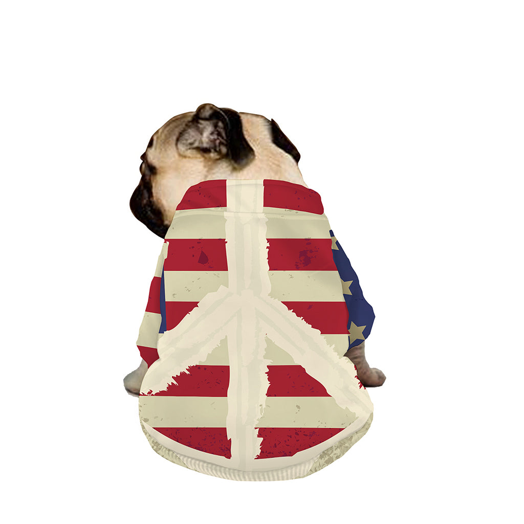American Peace Flag Print Dog Zip Up Jacket