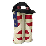 American Peace Flag Print Double Neoprene Wine Tote