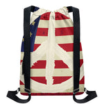 American Peace Flag Print Drawstring Backpack