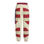 American Peace Flag Print Fleece Lined Knit Pants