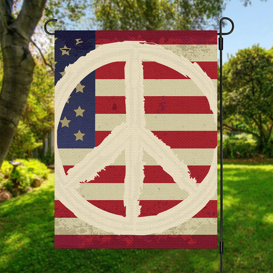 American Peace Flag Print Garden Flag