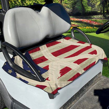 American Peace Flag Print Golf Cart Seat Cover