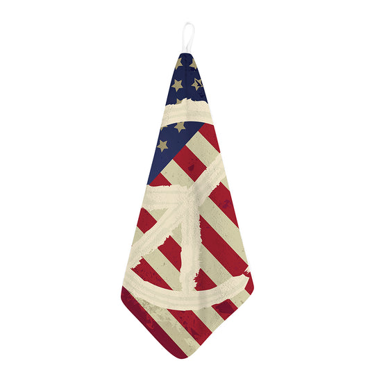 American Peace Flag Print Hand Towel