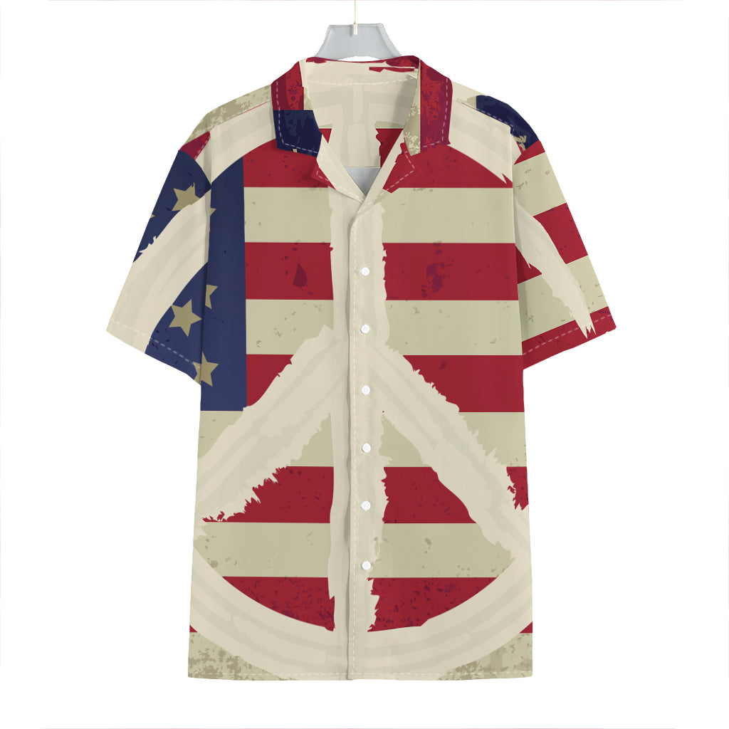 American Peace Flag Print Hawaiian Shirt