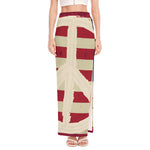 American Peace Flag Print High Slit Maxi Skirt