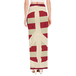 American Peace Flag Print High Slit Maxi Skirt
