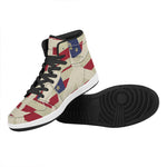 American Peace Flag Print High Top Leather Sneakers