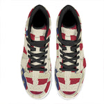 American Peace Flag Print High Top Leather Sneakers