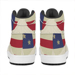 American Peace Flag Print High Top Leather Sneakers
