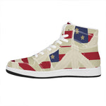 American Peace Flag Print High Top Leather Sneakers
