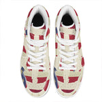 American Peace Flag Print High Top Leather Sneakers