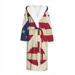 American Peace Flag Print Hooded Bathrobe