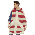 American Peace Flag Print Hoodie Blanket