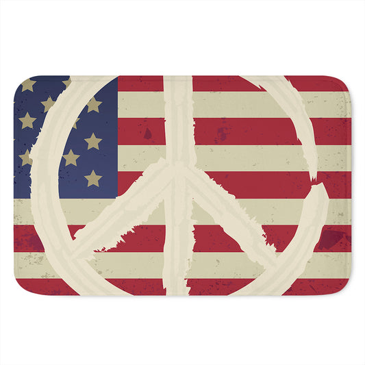 American Peace Flag Print Indoor Door Mat