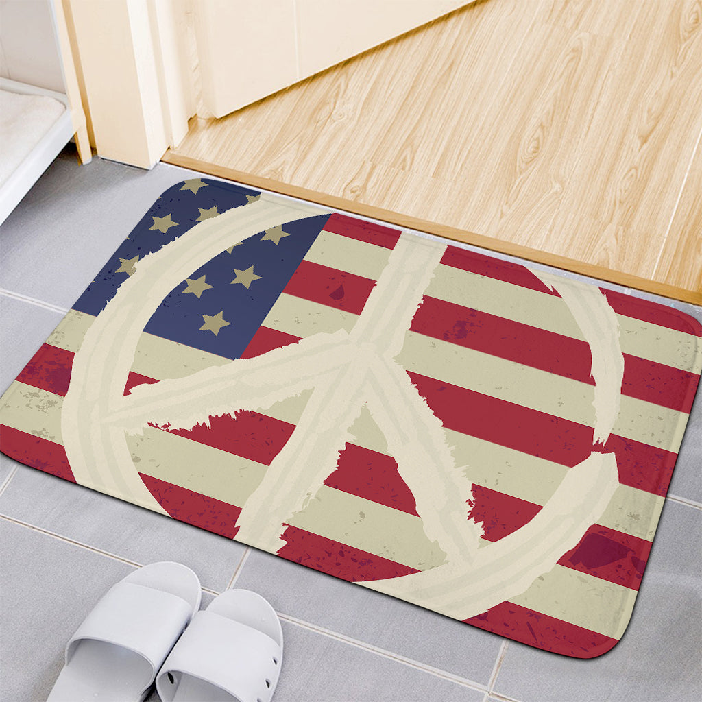 American Peace Flag Print Indoor Door Mat