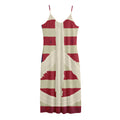 American Peace Flag Print Jersey Midi Cami Dress