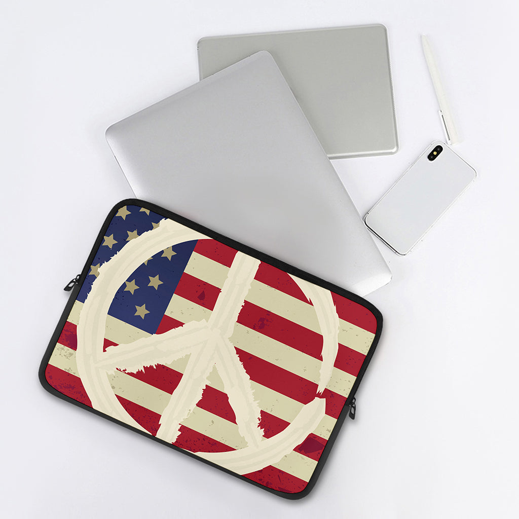 American Peace Flag Print Laptop Sleeve