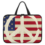 American Peace Flag Print Laptop Sleeve With Handle