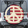 American Peace Flag Print Leather Spare Tire Cover