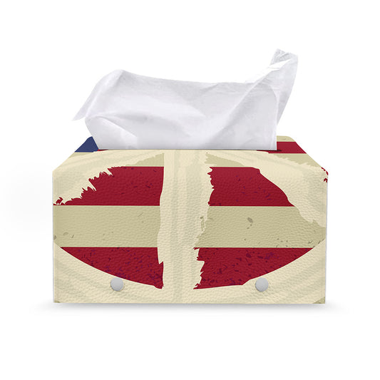 American Peace Flag Print Leather Tissue Box Cover