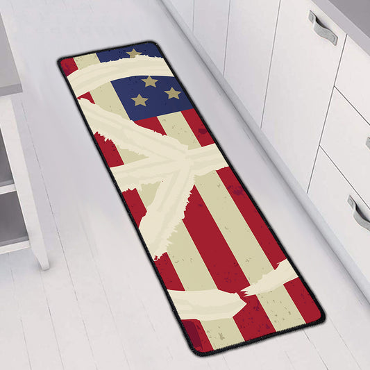 American Peace Flag Print Long Kitchen Mat