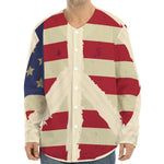 American Peace Flag Print Long Sleeve Baseball Jersey