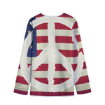 American Peace Flag Print Long Sleeve Short Coat