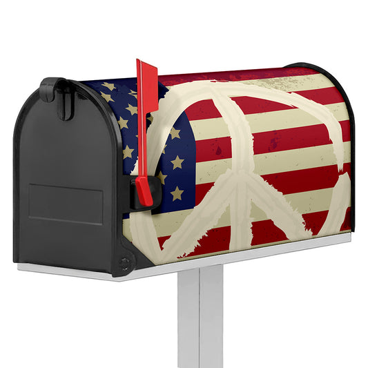 American Peace Flag Print Mailbox Cover