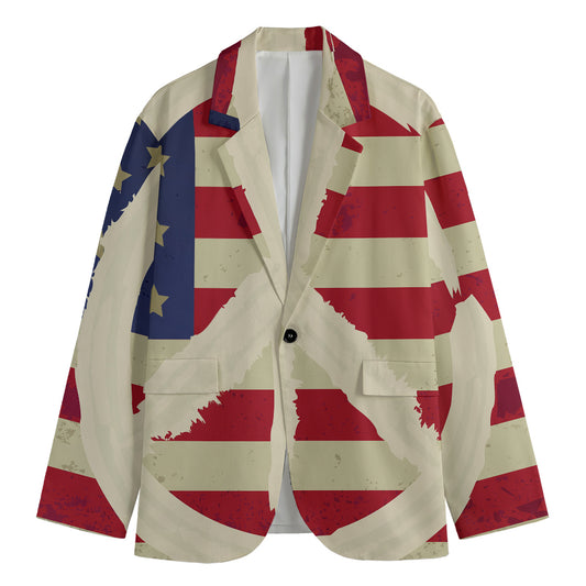 American Peace Flag Print Men's Blazer