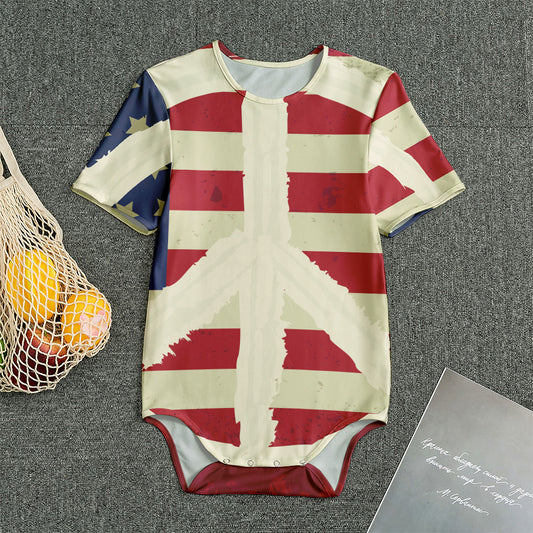 American Peace Flag Print Men's Bodysuit