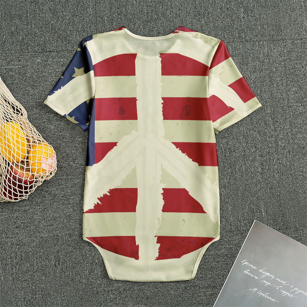 American Peace Flag Print Men's Bodysuit