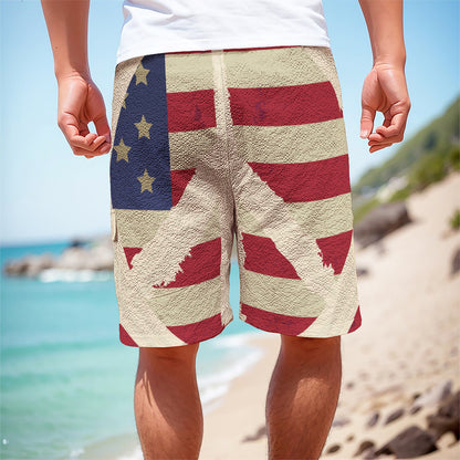 American Peace Flag Print Men's Cargo Shorts