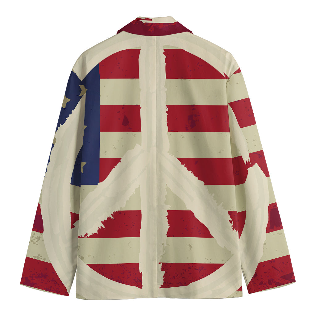 American Peace Flag Print Men's Cotton Blazer