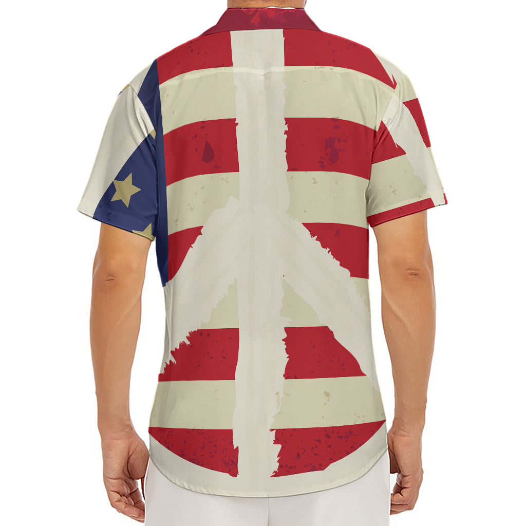 American Peace Flag Print Men's Deep V-Neck Shirt