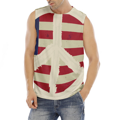 American Peace Flag Print Men's Fitness Tank Top