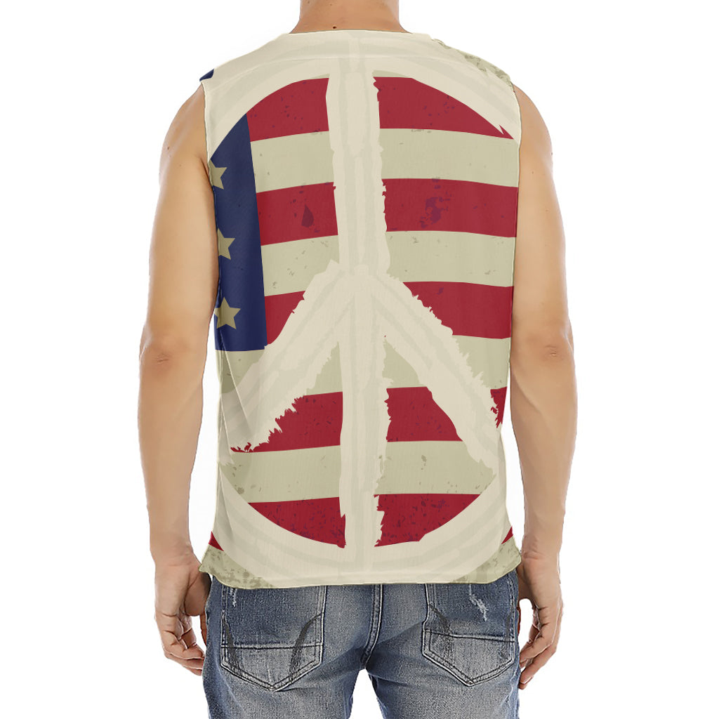 American Peace Flag Print Men's Fitness Tank Top