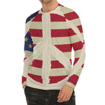 American Peace Flag Print Men's Long Sleeve Rash Guard