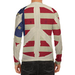 American Peace Flag Print Men's Long Sleeve Rash Guard