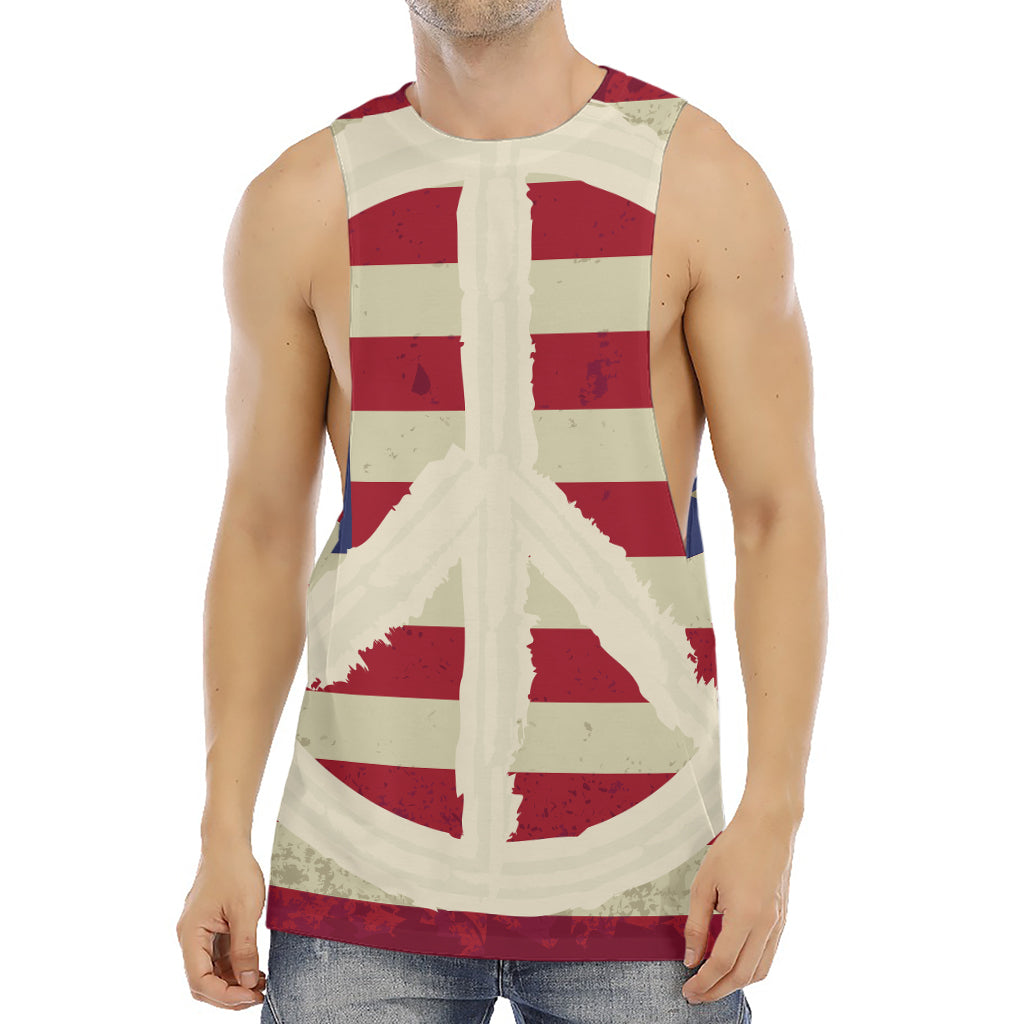 American Peace Flag Print Men's Muscle Tank Top