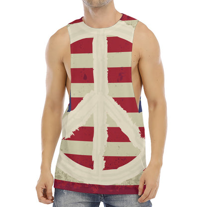 American Peace Flag Print Men's Muscle Tank Top