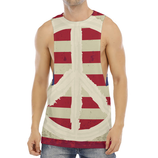 American Peace Flag Print Men's Muscle Tank Top