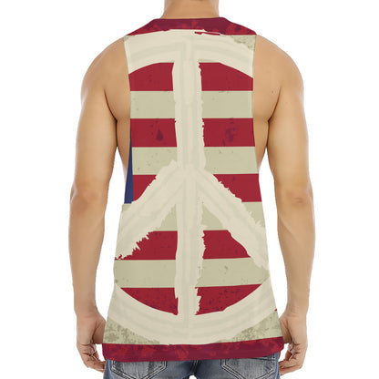 American Peace Flag Print Men's Muscle Tank Top