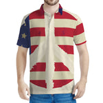 American Peace Flag Print Men's Polo Shirt