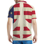 American Peace Flag Print Men's Polo Shirt