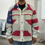 American Peace Flag Print Men's Shirt Jacket