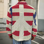 American Peace Flag Print Men's Shirt Jacket