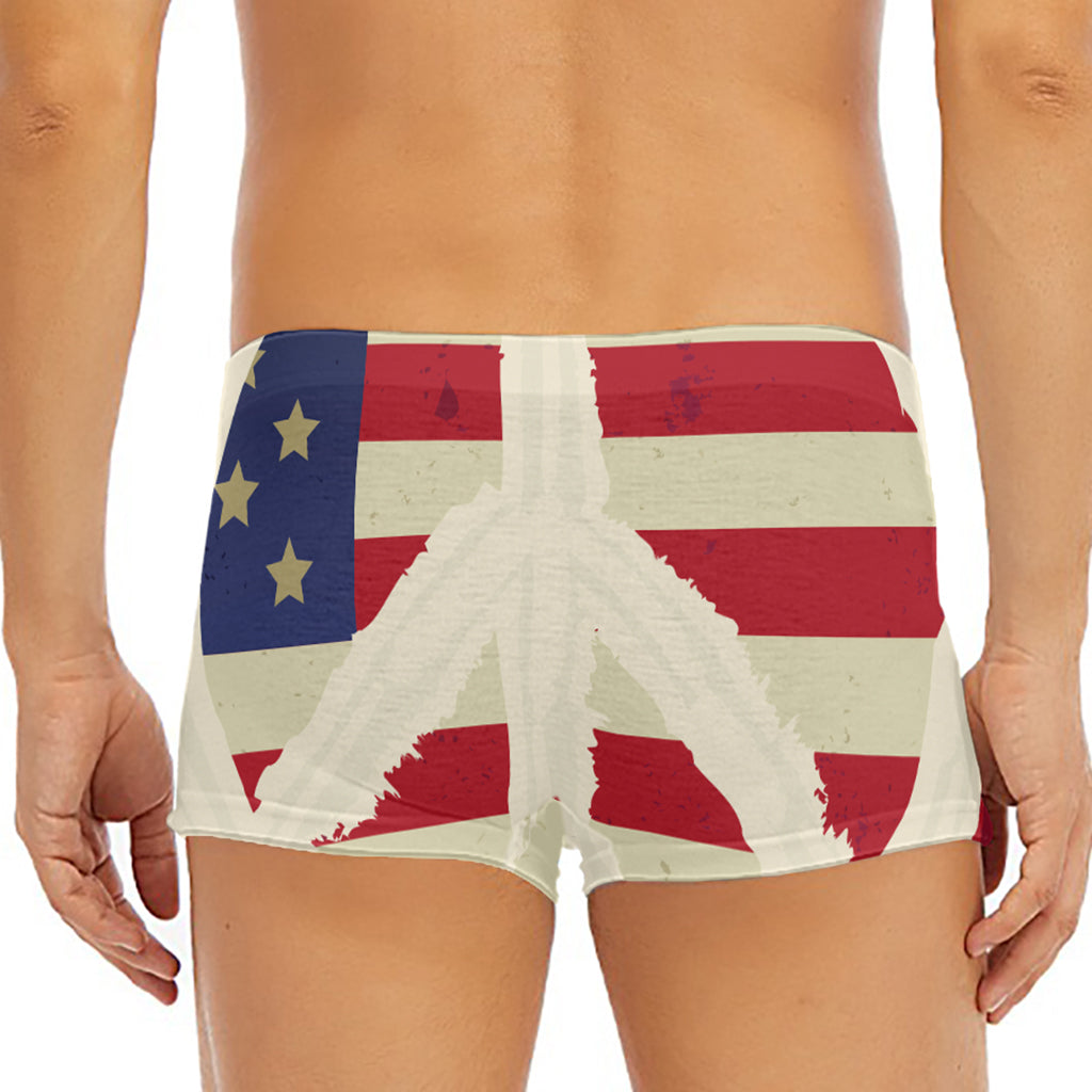American Peace Flag Print Men's Short Boxer Briefs