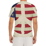American Peace Flag Print Men's Short Sleeve Rash Guard