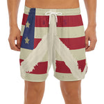 American Peace Flag Print Men's Split Running Shorts